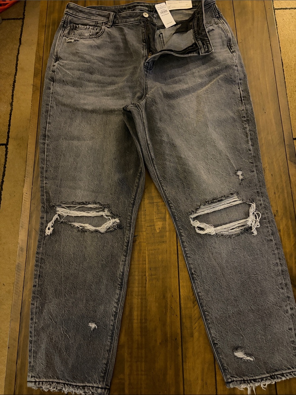 Women’s Distressed Grey Ripped Jeans
